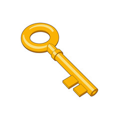 Key illustration. Lock or unlock sign. Password  isometric, three dimensional Metall Vector icon