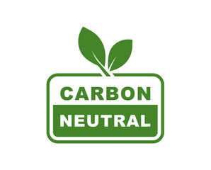 Carbon neutral logo. CO2 free green sign. Ecology no pollution label. Vector illustration.