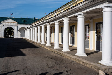 fragments of the urban landscape in the city of Kostroma on a sunny summer day