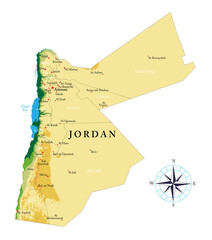 Jordan highly detailed physical map - 513495638
