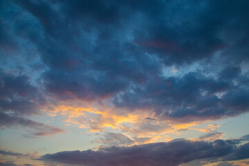 stormy sky over the sea ,before the sunset