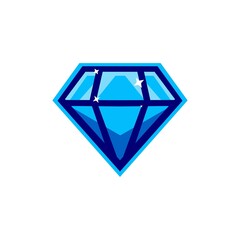 isolated flat diamond icon for game, interface, sticker, app and so on. The sign is made in a cartoon style with bright colors.