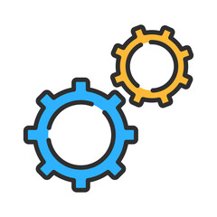 Gear line style icon. Vector illustration