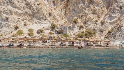 White beach on the island of Santorini, Greece. © Kamil