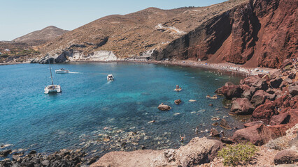 Red beach on the island of Santorini, Greece.