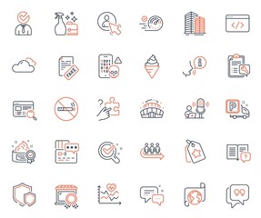 Business icons set. Included icon as Best market, Speedometer and Vacancy web elements. Website search, User, Skyscraper buildings icons. Seo script, No smoking, Instruction manual web signs. Vector
