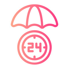 24 hours support gradient icon