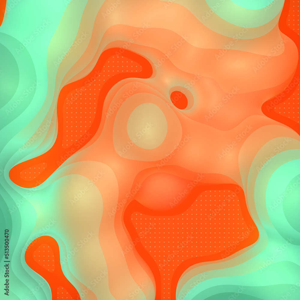Fototapete magical floating glowing liquid blobs. viscous droplets organic structure. 3d rendering digital illu