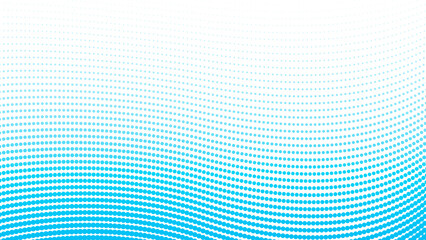 White background with halftone blue dots