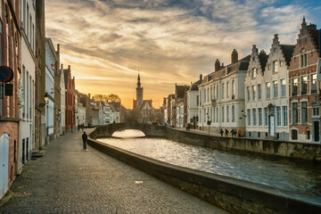 Fototapeta premium Bruges Canal in Evening Light