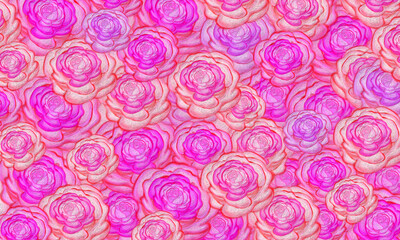 pink rose flower  pattern  digital  oil paint  background