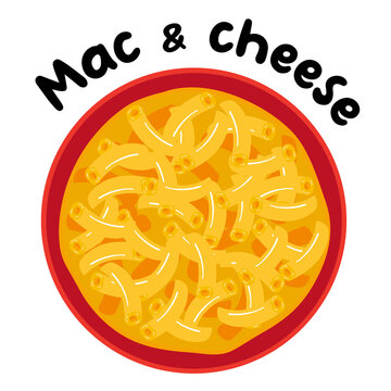 delicious mac and cheese bowl vector illustration