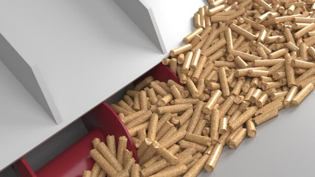 wood pellet screw; detail of the operation of a wood pellet heating system in the context of renewable energy sources 