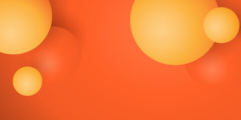 Orange and Red Balls - Modern Style Minimalist Abstract Background, 3D Design Template with Copyspace in Editable Vector Format