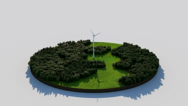 Visualization environment of a wind turbine for spatial planning bases; animation