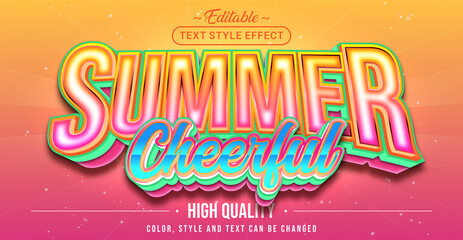 Editable Text Style Effect - Summer Cheerful Text Style Theme.