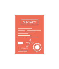 Contract icon. The concept of getting a job. Isolated. Vector.