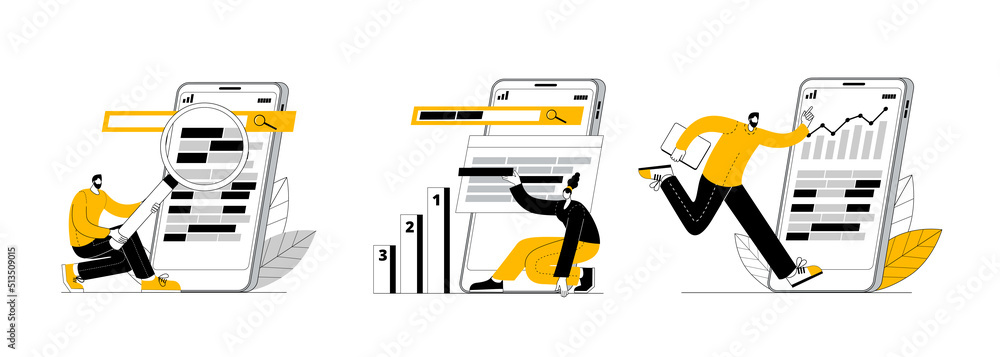 Aufkleber the seo team is working on analytics and keyword selection for website promotion in search engines. 