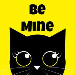 Be mine typography design. Vector lettering for card, poster, banner, t-shirts, invitations, stickers, advertisement. Motivational phrase, quote.