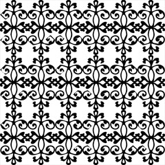 Vector, Image of batik pattern, black and white color, with transparent background