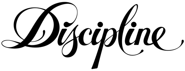 Discipline - custom calligraphy text - obrazy, fototapety, plakaty