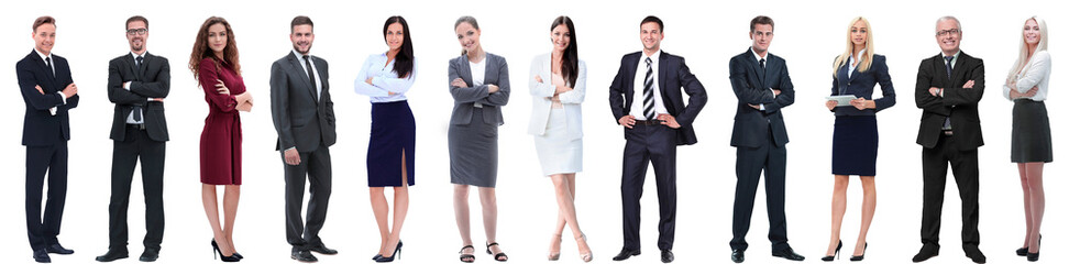 group of successful business people isolated on white