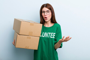 young adult pretty woman. donation and volunteer concept