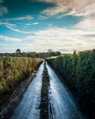 road in the countryside after the rain