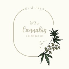 Collection of green cannabis background