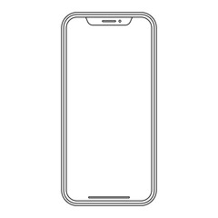 Smartphone. Outline Style. Stock Vector Illustration