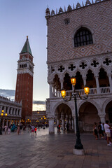 Fototapeta na wymiar The Doge's Palace in Venice on a summer evening