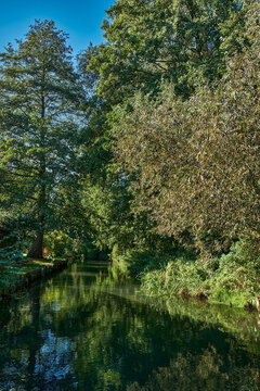 Vertr&auml;umte Flusslandschaft: Spreekanal (Innerer Unterspreewald) im Spreewald bei Schlepzig