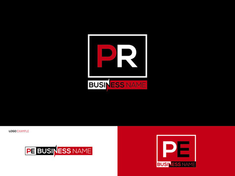 Colorful PR Logo Letter, Creative Square Pr rp Logo Icon Vector Image Design Your Beautiful Business