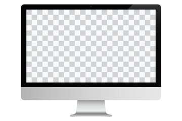 Realistic Personal Desktop Computer Mockup. Stock Vector Illustration