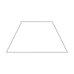Trapezoid or Trapezium shape dashed symbol vector icon for creative graphic design ui element in a pictogram illustration
