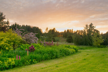 Sunset in region country