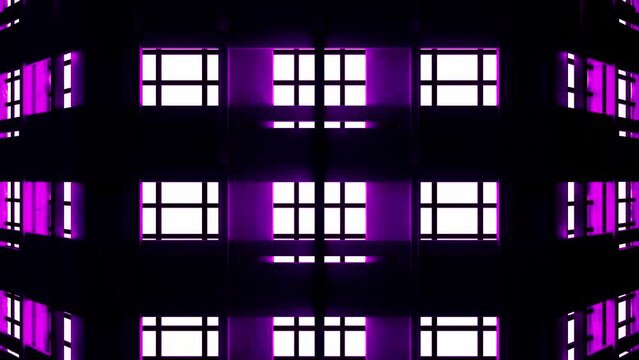 Future City Neon Background Building