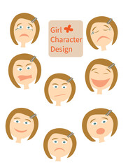 Emotions and expressions vector set isolated on white background.