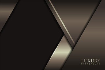 Luxury Abstract Background Modern Elegant Diagonal Overlap Glossy Golden Brown Metallic