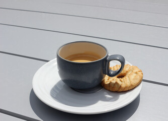 a demitasse of espresso coffee