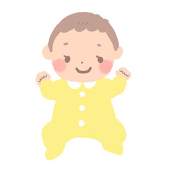 笑顔のご機嫌赤ちゃんイラスト