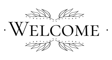 Vintage vector welcome handwritten inscription. hand drawn lettering. Welcome calligraphy. Welcome card. Vector illustration.