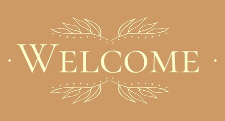 Vintage vector welcome handwritten inscription. hand drawn lettering. Welcome calligraphy. Welcome card. Vector illustration.