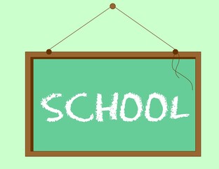 school board with chalk. blackboard with chalk. school board. school simple green background