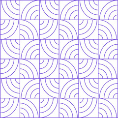 Geometric seamless pattern with wavy circle. Abstract geometric graphic design print line art endless pattern