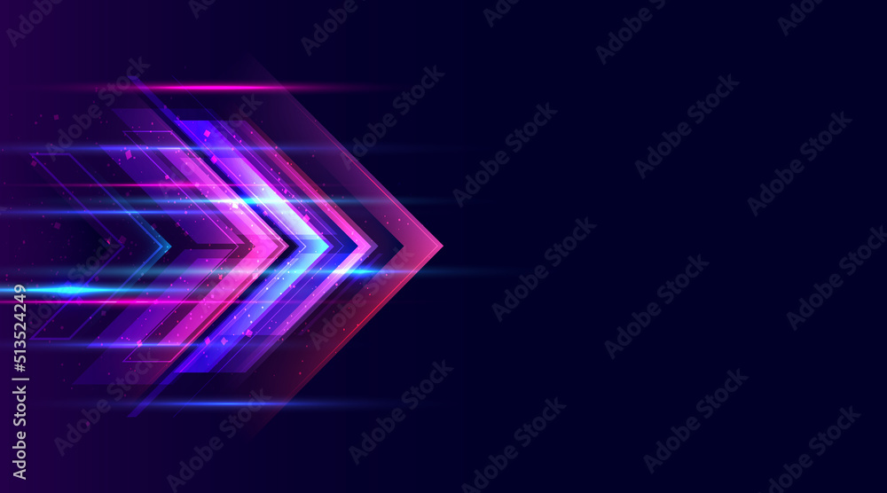 Aufkleber Modern abstract arrows moving at high speed. Colourful dynamic motion. Technology movement pattern for banner or poster design. Vector EPS10.