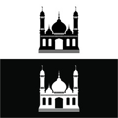 mosque vector black and white