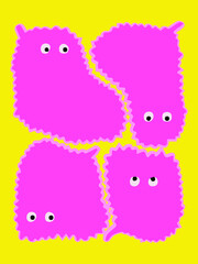 Modern folk tribal boho patterned animals in Scandinavian style. 