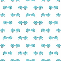 sunglasses in the vintage style of the 70s. Seamless pattern. For printing, design, websites, optics stores