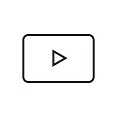 Fototapeta premium Editable play button line icon. Vector illustration isolated on white background. using for website or mobile app